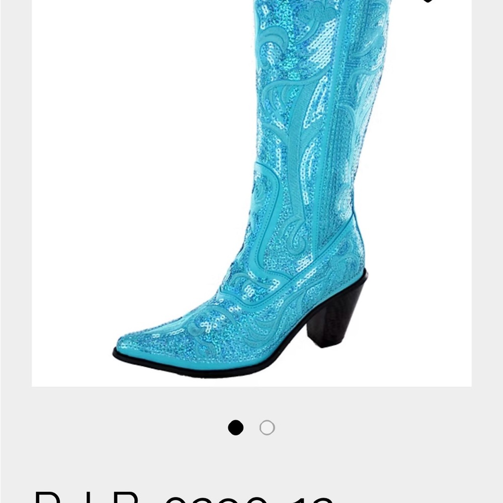 Elegant Turquoise Heeled Boots - Picture 8 of 8